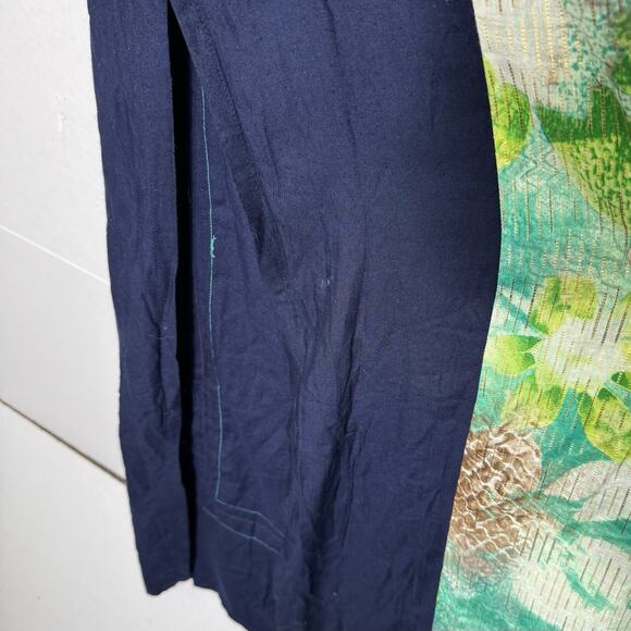 Women’s Indian Kurti Tunic Dress XL Blue Green Embroidered Ethnic Boho Bollywood - Picture 8 of 9